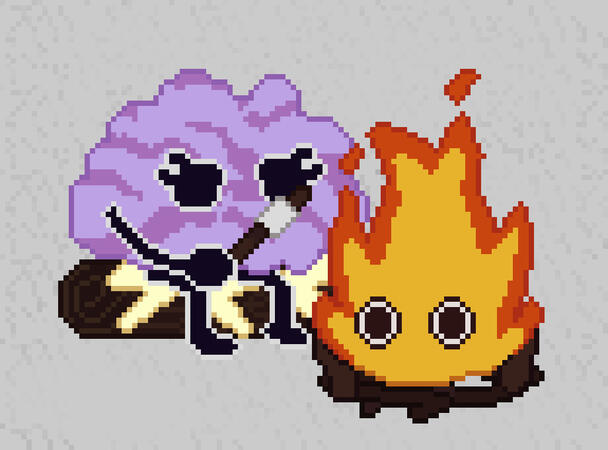 115x85 // Lightning and Fire mascot Elemental camp 2024